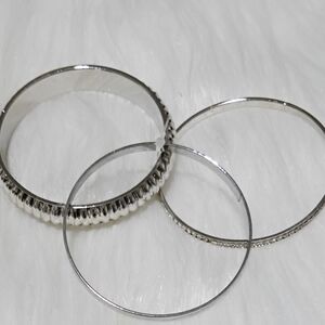 Elegant Silver Bangle Set